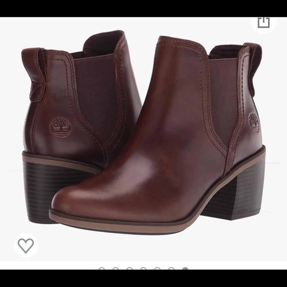 SOLD——-Timberland Brown Leather Brynlee Park 2in Heel Boot. Waterproof!